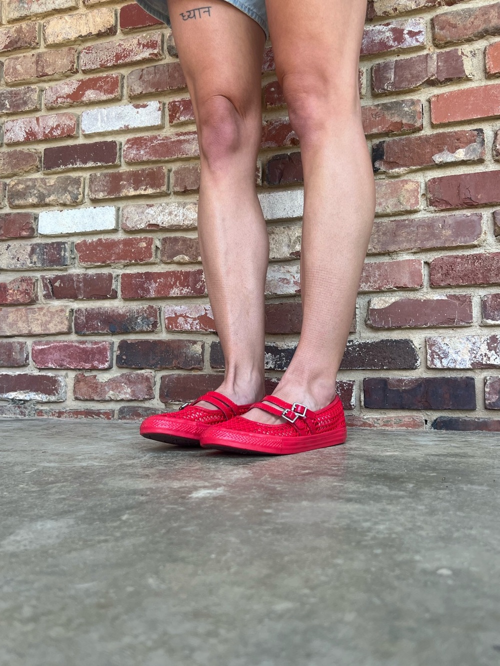 NWOT Red Converse Chuck Taylor Allstar Mary Jane Flats with Buckle Strap